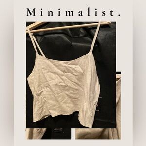 Minimalist Cream Spaghetti Strap Top